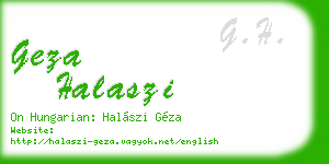 geza halaszi business card