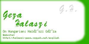 geza halaszi business card